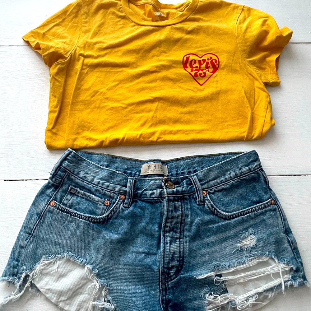 Levi’s top and Free people shorts